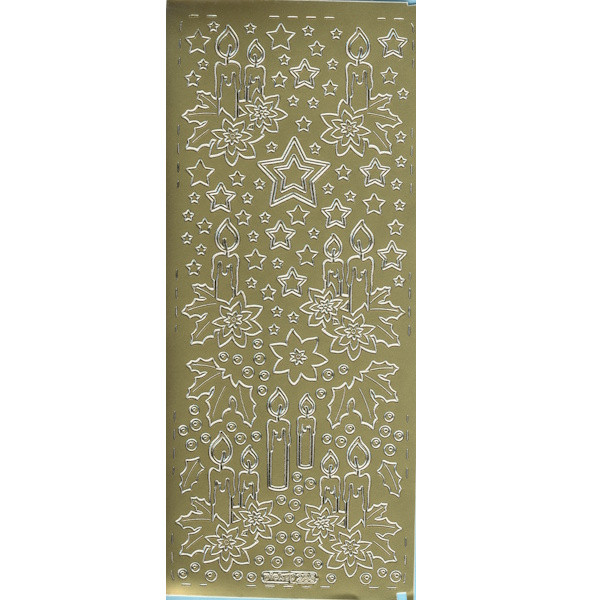 pu285g Sticker Kerzen 4 gold