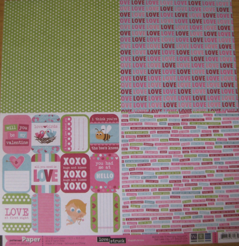 615651 Scrapbook Papier Liebe 30,5x30,5cm Vorderseite