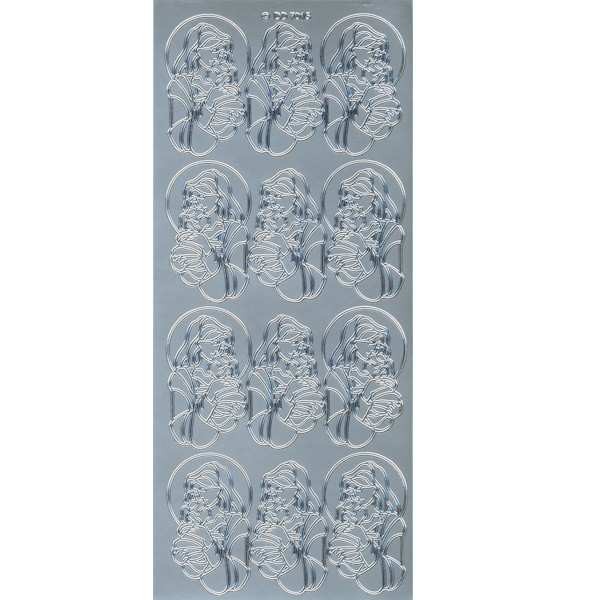 cl7015s Sticker Maria mit Kind 2 silber