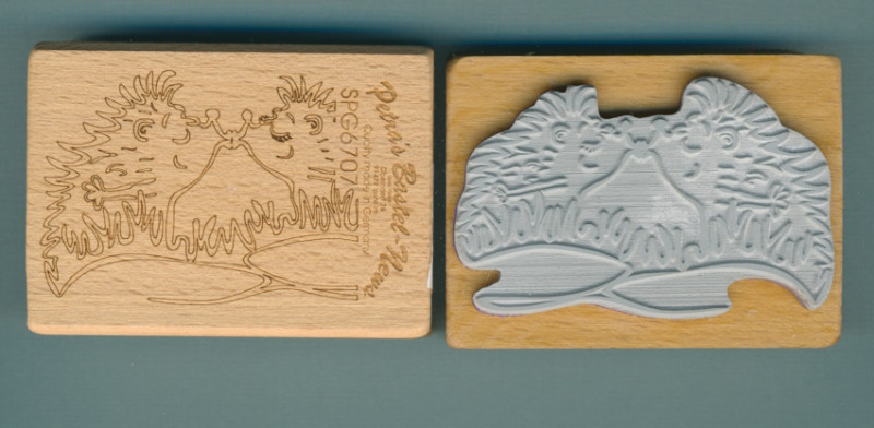 SPG6707 Holzstempel Küssende Igel 7x5cm
