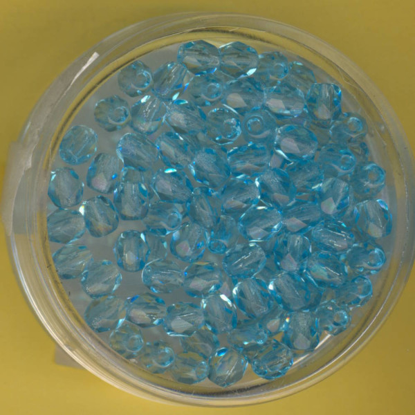 0730-04185 Glasschliffperlen 4mm transparent aqua 100 Stück