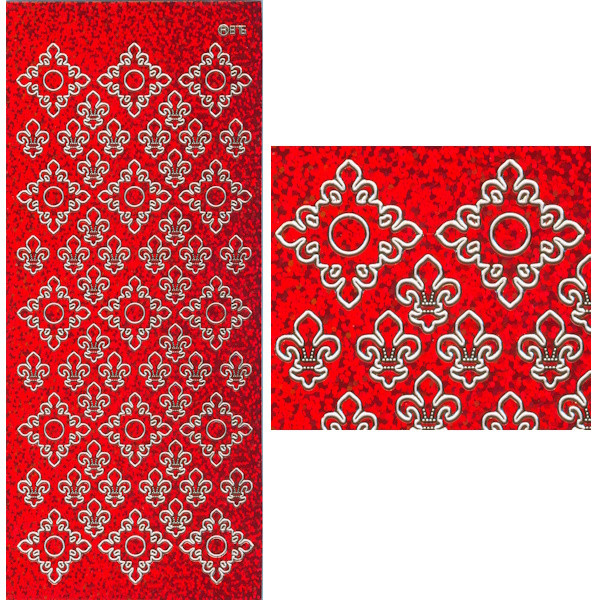 196r Glitzersticker Lilie rot