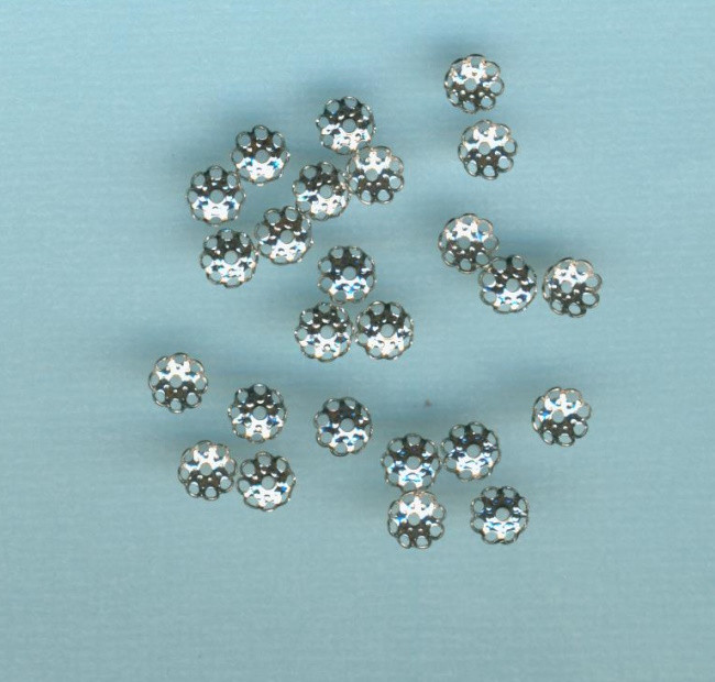 0163052 Perlkappen 5mm silber 25 Stück