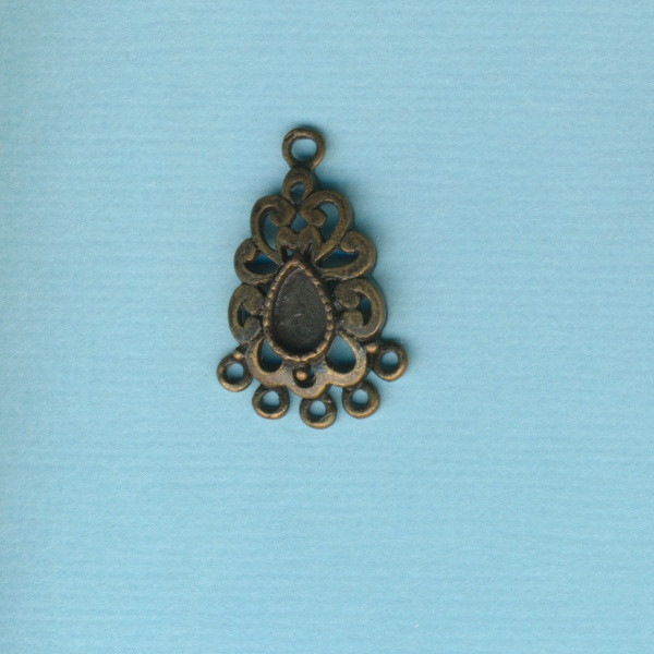2132246 Metall Anhänger Tropfen altgold 24x15mm