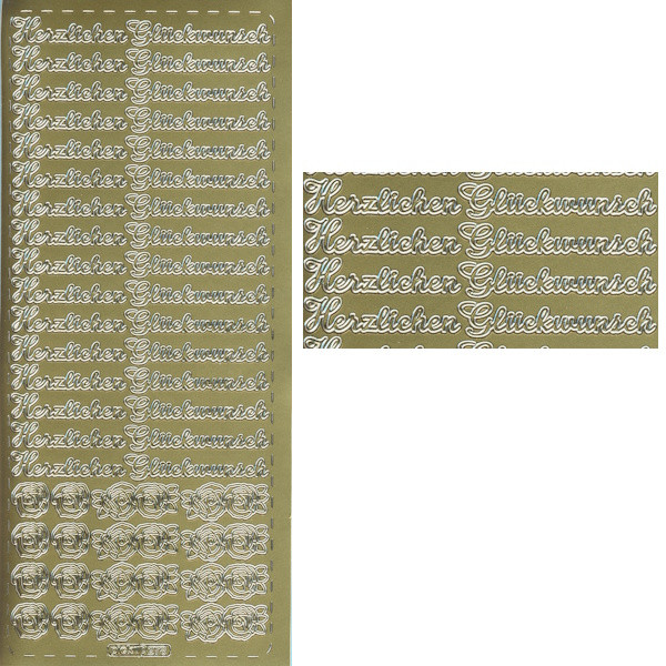 pu278g Sticker Herzlichen Glückwunsch 12 gold