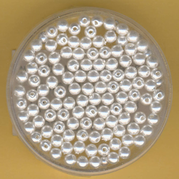 0703-03314 Wachsperlen 3mm weiß 120 Stück