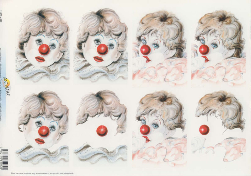 11055-072 3D Motivbogen A4 Clown