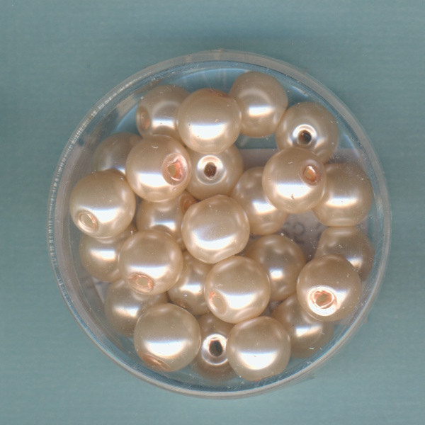 330841 Glaswachsperlen 8mm hellapricot 25 Stück