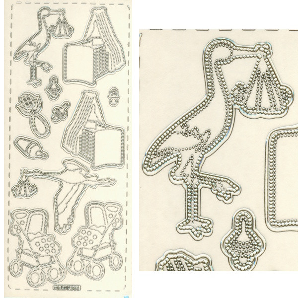 pu364g Sticker Babysachen 4 gold transparent