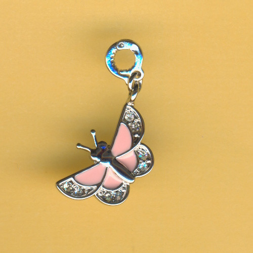 5962-14911 Metall Anhänger Schmetterling 20x12mm silber rosa