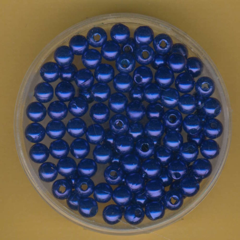 pl60721 Wachsperlen 4mm dunkelblau 100 Stück in Dose