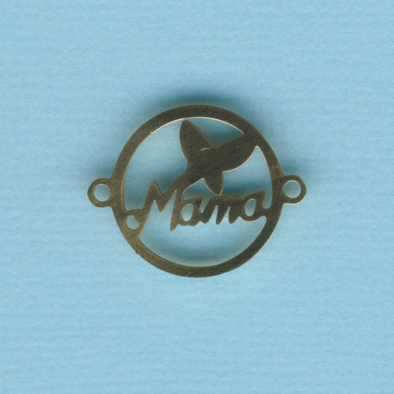 a0902195 201 Edelstahl Armbandverbinder Mama 15x19mm gold