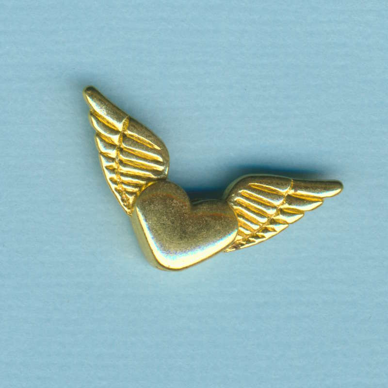 572-104A Metallzierteil Flügel Herz 26mm gold