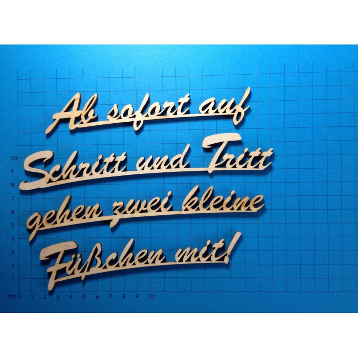 Schriftzug Schreibschrift Ab sofort auf Schritt und Tritt...