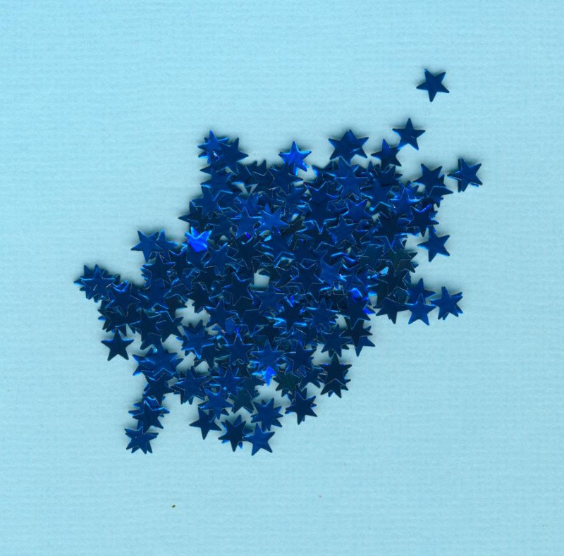3925210 Alu Streuteile Sterne 5mm blau 3g