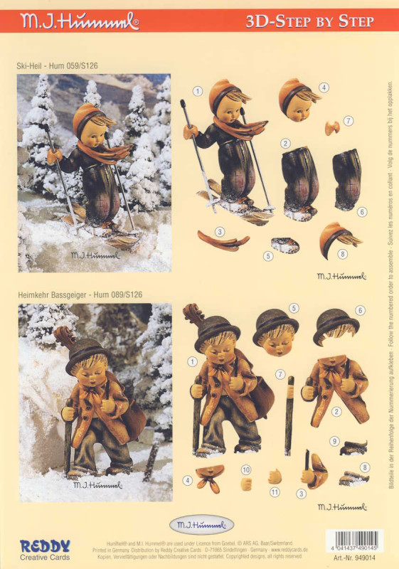 949014 3D Motivbogen A4 Hummel Ski Heil