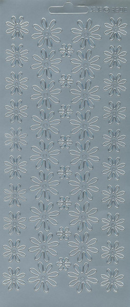 3460402s Sticker Blumen 2 silber