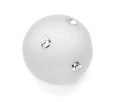 6091400 Polarisperle 14mm mit Swarovski-Strass weiß transpare