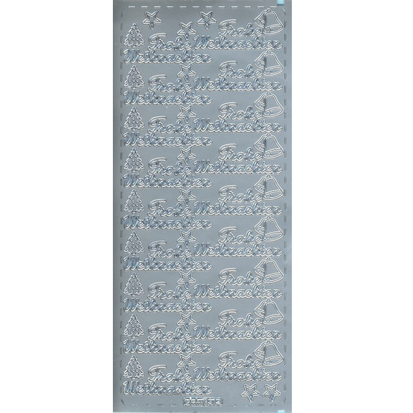 pu312s Sticker Frohe Weihnachten 11 silber