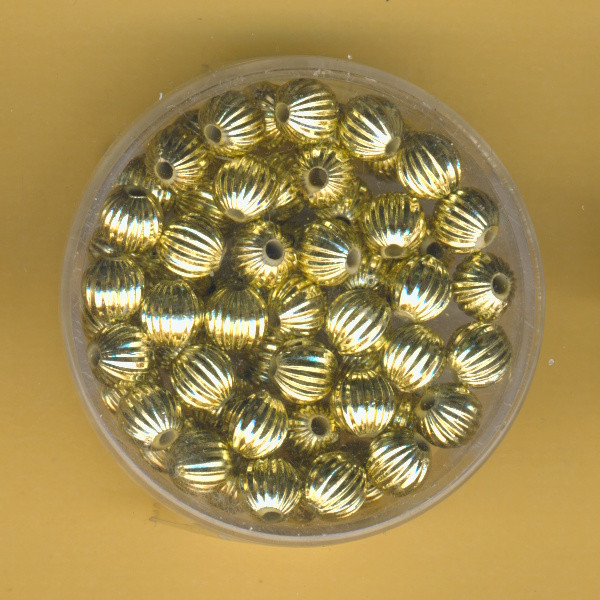 0816-06934 Wachsperlen Rillenperlen 6mm gold 60 Stück