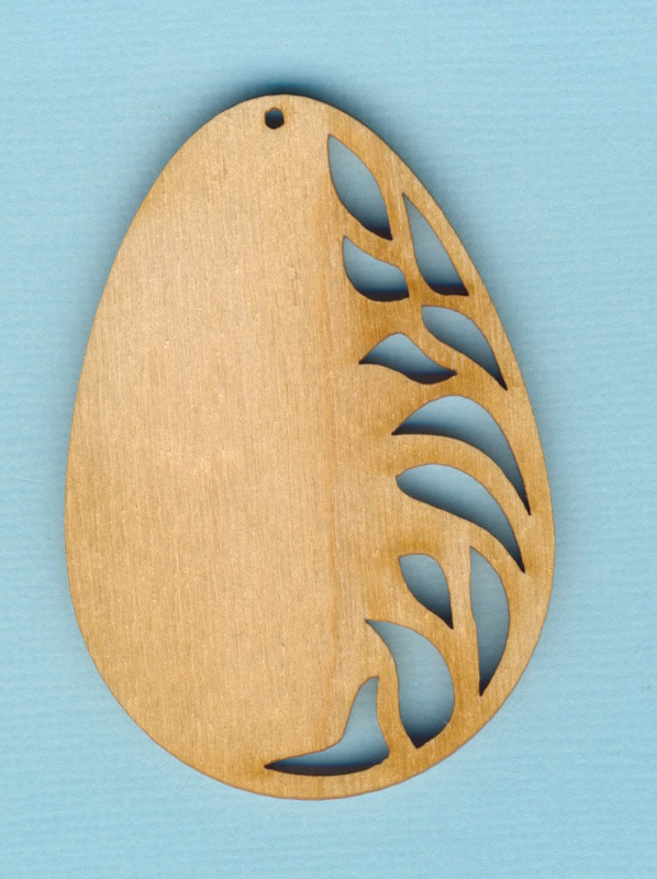 eih6306 Holz Deko Ei mit Ornament 6cm