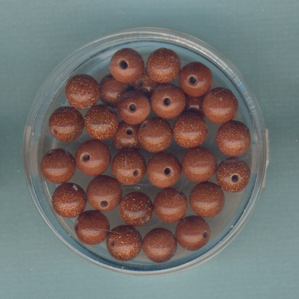 4866-06094 Halbedelsteinperle Goldfluss 6mm 30 Stück