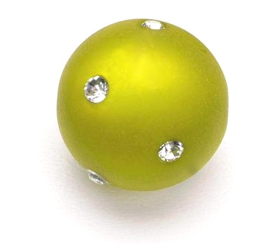 6091444 Polarisperle 14mm mit Swarovski-Strass hellgrün