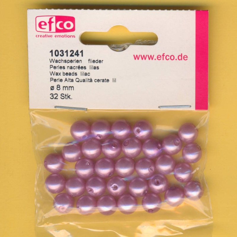 1031241 Wachsperlen 8mm flieder 32 Stück