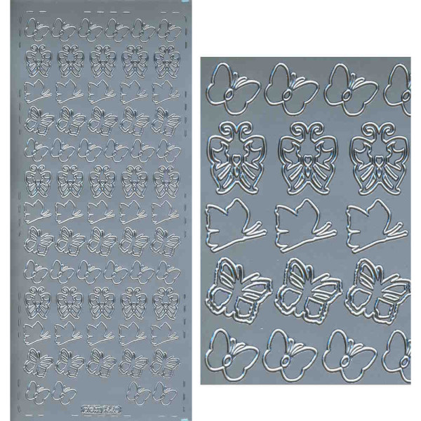 pu440s Sticker Schmetterling 7 silber