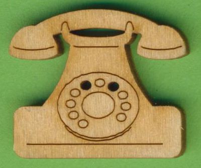 Holzknopf Telefon 3cm