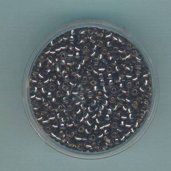 83145_Rocailles-2,5mm-rauchquarz-Silbereinzug-17g