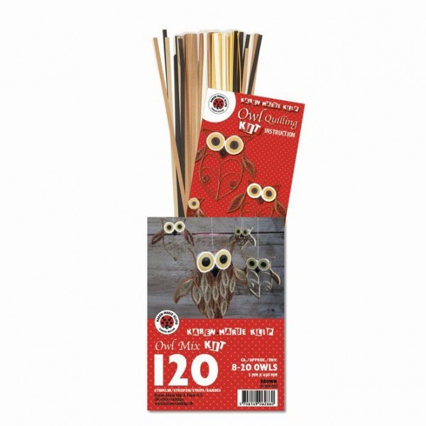 53500552 Karen Marie Papierstreifen Eule Quilling braun