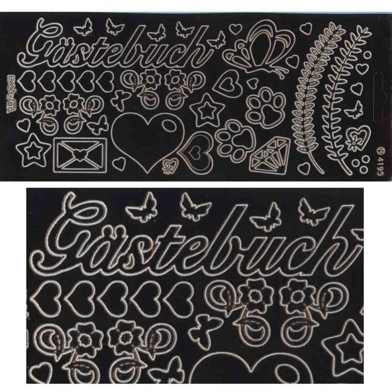 4195k Sticker Gästebuch kupfer
