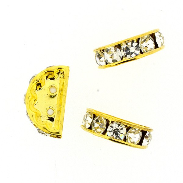 Strass-Mond 13x6mm gold-kristall