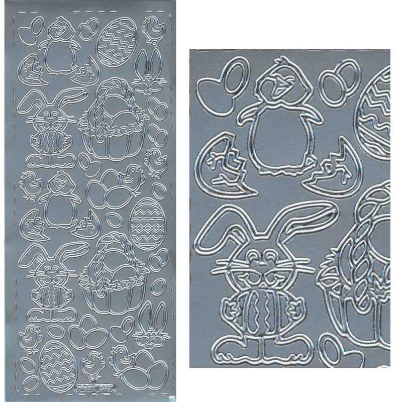 pu389s Sticker Ostern 3 silber