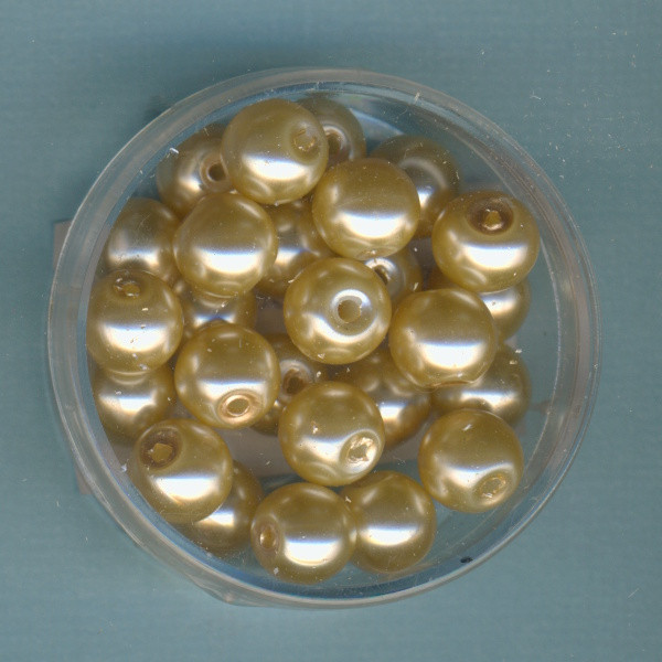 q330842 Glaswachsperlen 8mm beige 25 Stück