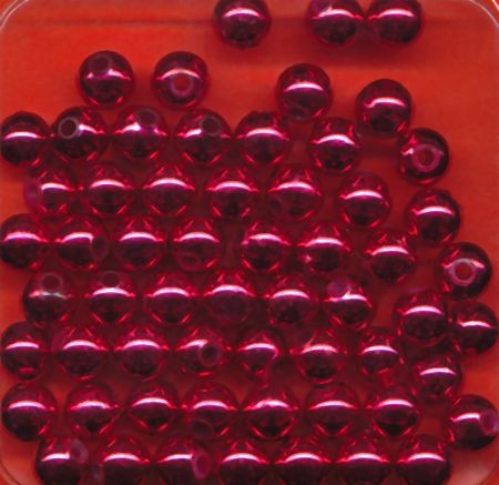10617 Wachsperlen 6mm metallic rot 60 Stück