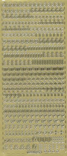 pu287g Sticker Buchstaben klein 5 bis 8mm gold