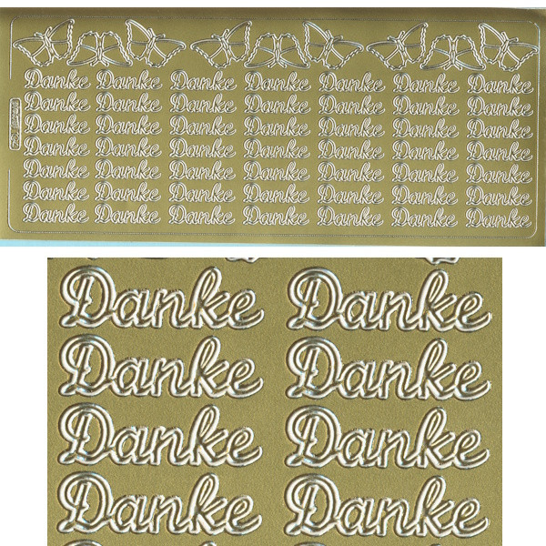 pu194g Sticker Danke 2 gold
