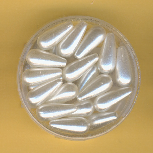 s171184 Wachsperlen Tropfen 6x14mm kulturfarben 20 Stück