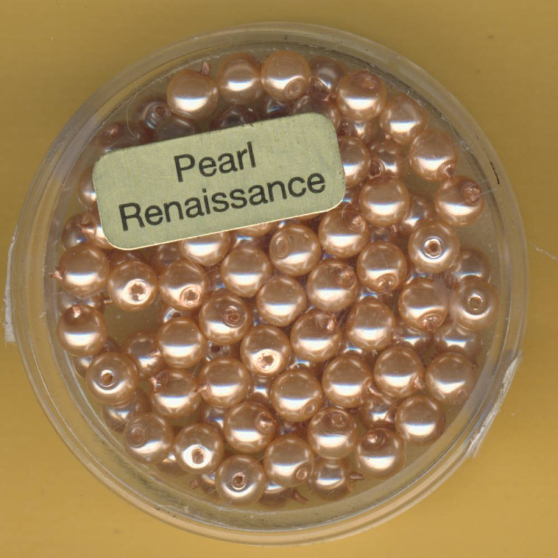 0760-04374 Glaswachsperlen 4mm beige 100 Stück