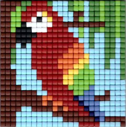 77636 Pixelhobby Set kleine Basisplatte Papagei