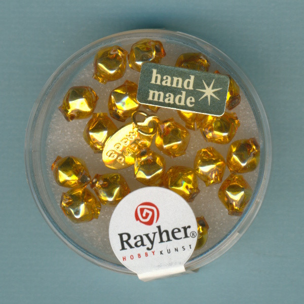 1480306 Glas Rautenperlen 6mm gold 22 Stück