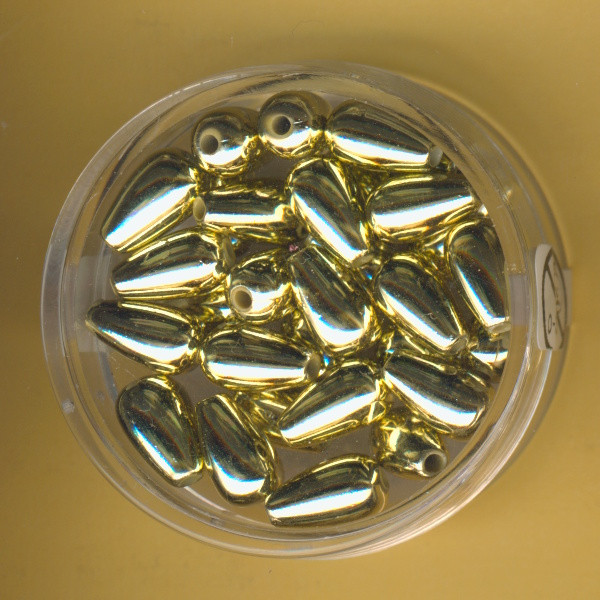 0802-10934 Wachsperlen Tropfen 6x10mm gold 30 Stück