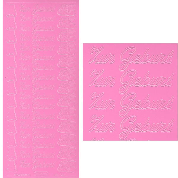 435r Sticker Zur Geburt 2 rosa