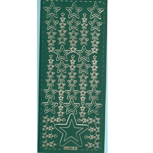 pu315grg Sticker Sterne 14 grün gold