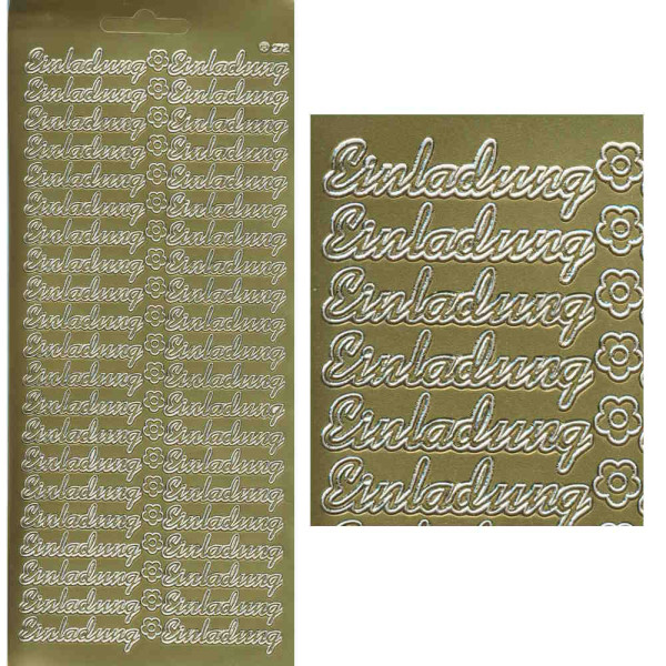 272g Sticker Einladung 2 gold