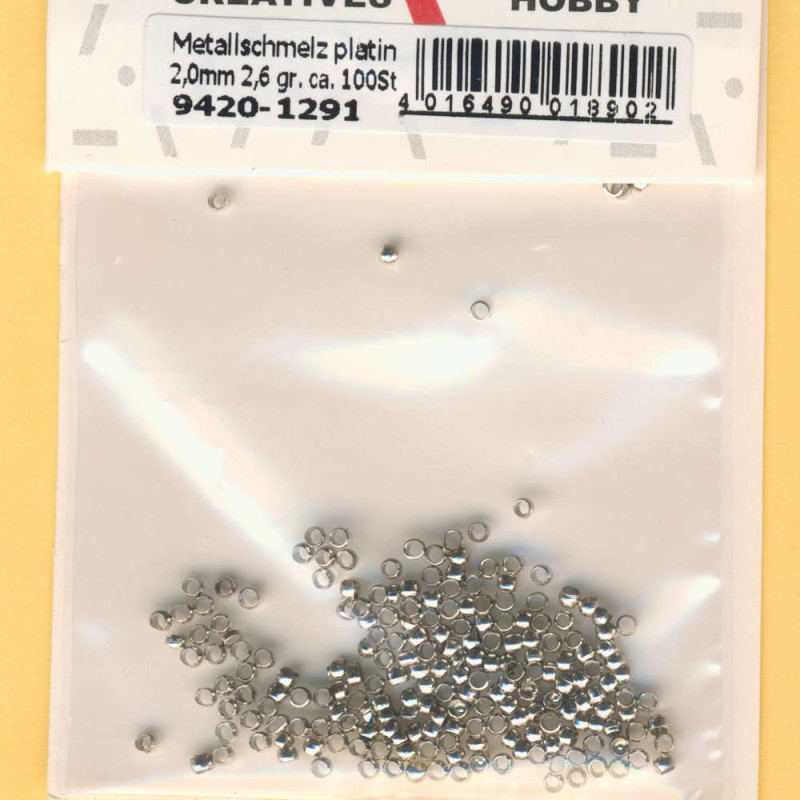 9420-1291 Quetschperlen 2mm platin 2,6g
