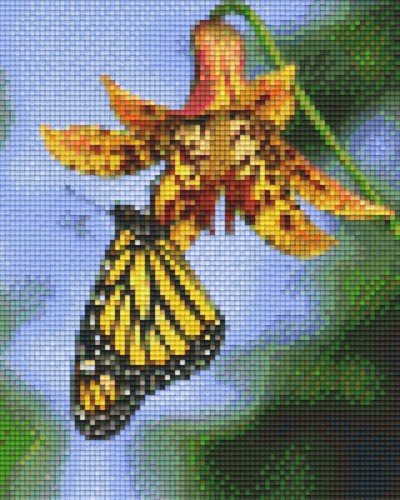 804476 Pixelhobby Klassik Set Blume mit Schmetterling