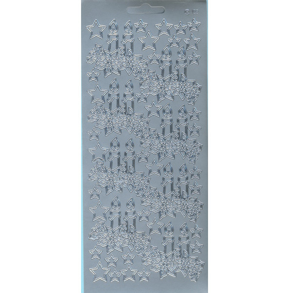 cl102s Sticker Kerzen 2 silber